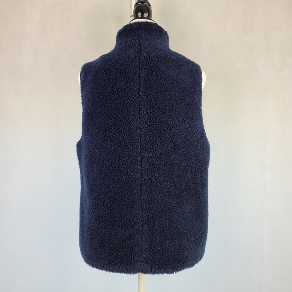 J Crew Plush Fleece Excursion Vest in Navy Blue - Picture 4 of 7